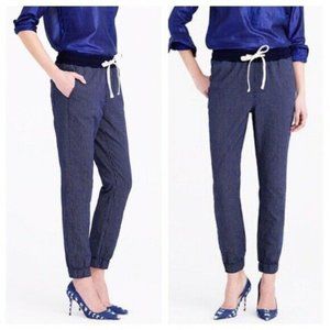 J. Crew Sideline Pants Striped Chambray Indigo Jog